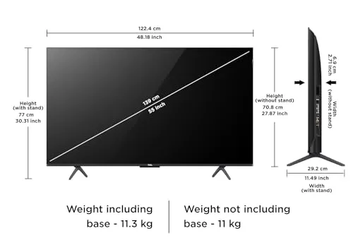 TCL 139 cm (55 inches) 4K Ultra HD Smart QLED Google TV 55C61B (Black)