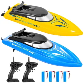 THINKMAX 2PACK 10km/H 2.4G High Speed Remote Control Boats Blue Yellow