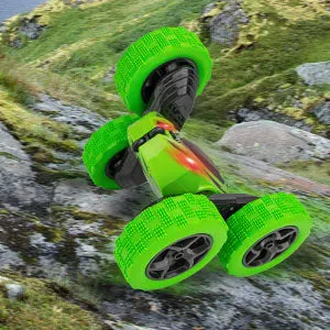 THINKMAX Remote Control Car 1165A RC Stunt Car Toy Double Sided 360 Rotating Vehicle Green