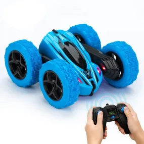 THINKMAX Remote Control Car RC Stunt Car Double Sided Crawler Vehicle Blue