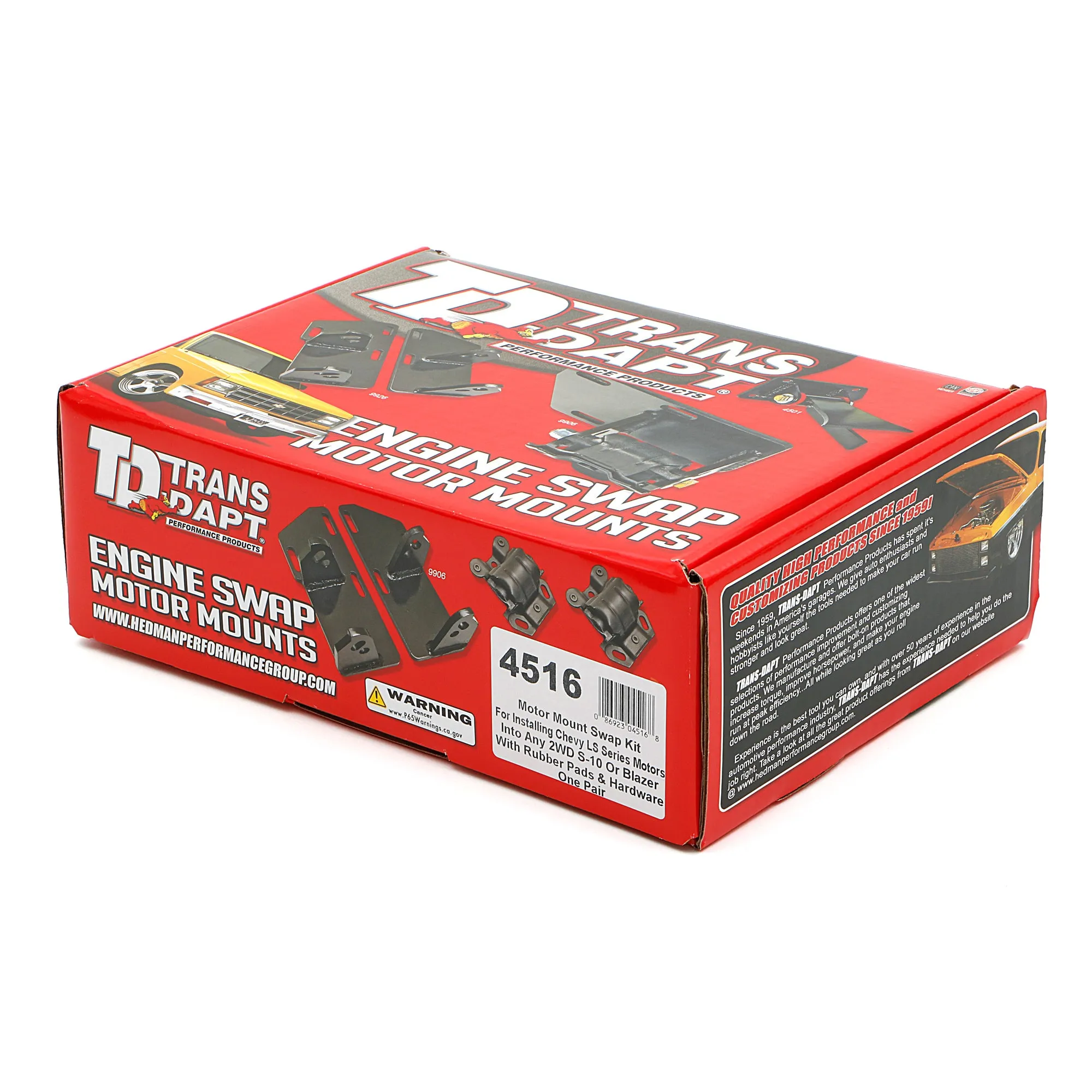 Trans-Dapt Motor Mount - Bolt-On - 2WD - GM Compact Truck 4.3 L to GM LS-Series 4516