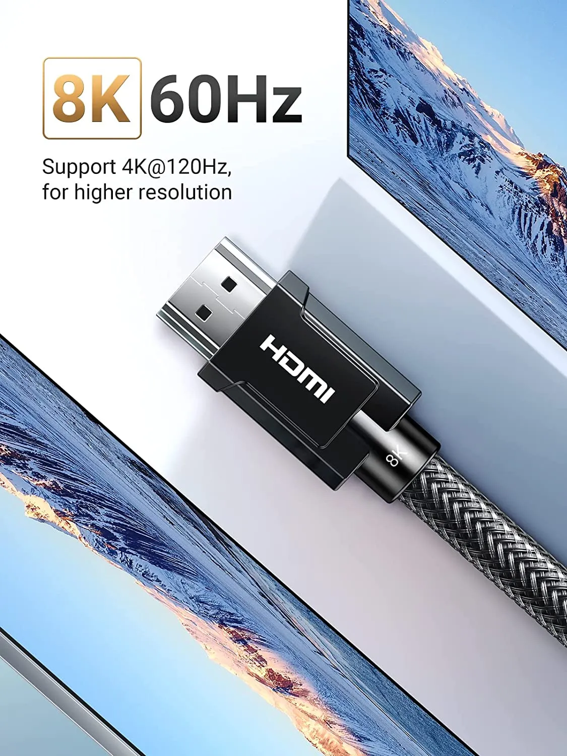 Ugreen 8K Ultra High-Speed HDMI 2.1 Cable - Enhanced Performance for 4K/8K Gaming, Streaming, and Home Theater