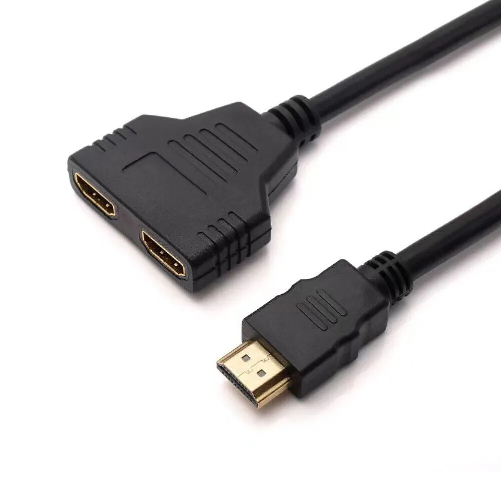 US 1-2 Pack HDMI Male to 2 Female 1 In 2 Out 4K Splitter Cable Adapter Converter