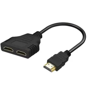US 1-2 Pack HDMI Male to 2 Female 1 In 2 Out 4K Splitter Cable Adapter Converter