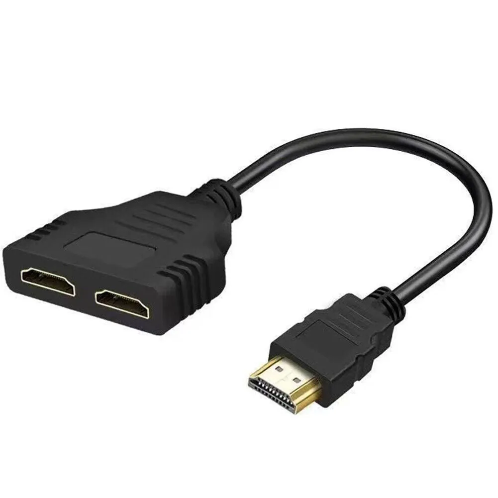 US 1-2 Pack HDMI Male to 2 Female 1 In 2 Out 4K Splitter Cable Adapter Converter