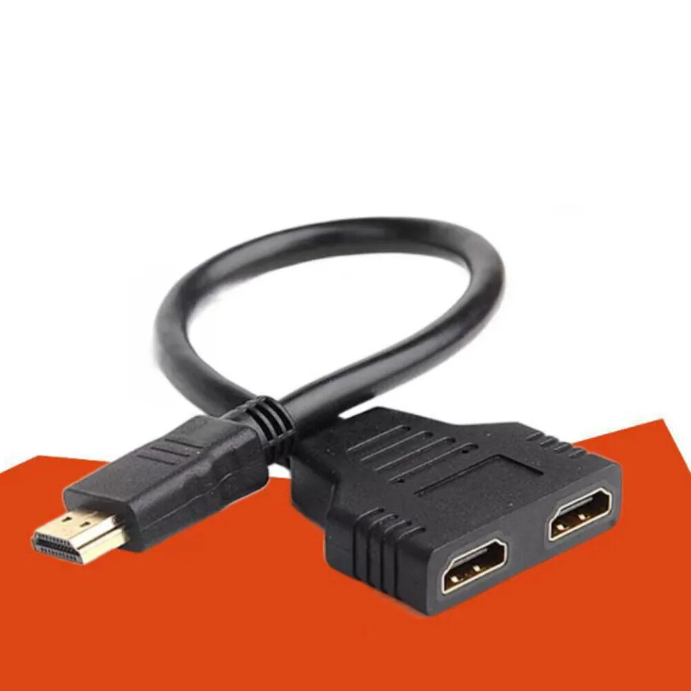 US 1-2 Pack HDMI Male to 2 Female 1 In 2 Out 4K Splitter Cable Adapter Converter