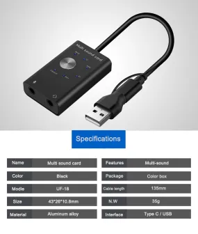 Usb Audio Sound Card Adapter