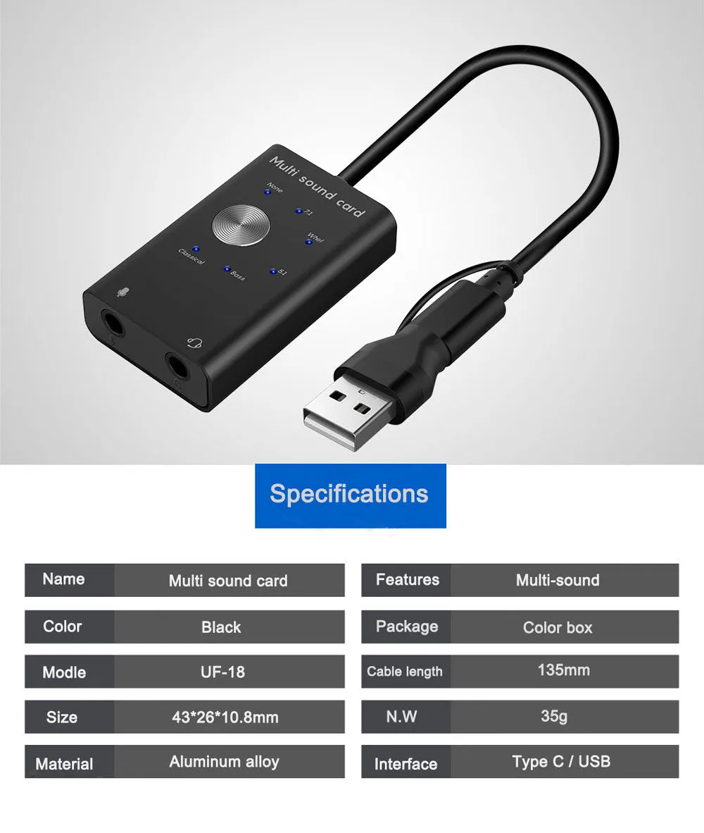 Usb Audio Sound Card Adapter