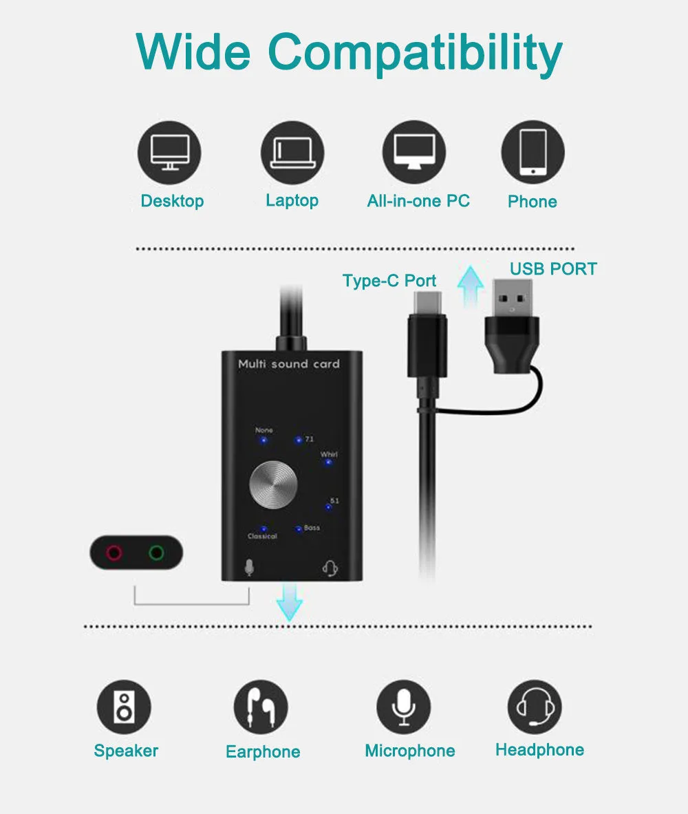 Usb Audio Sound Card Adapter