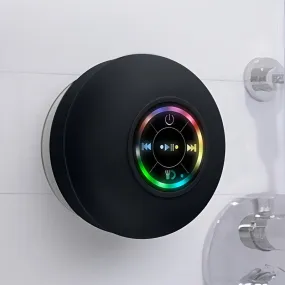 Waterproof Speaker, Portable Wireless Speaker With Suction Cup, USB Rechargeable Black Speaker With 2 Hours Play Time 3.7V/400mah Battery 5.0 Wireless Version Life