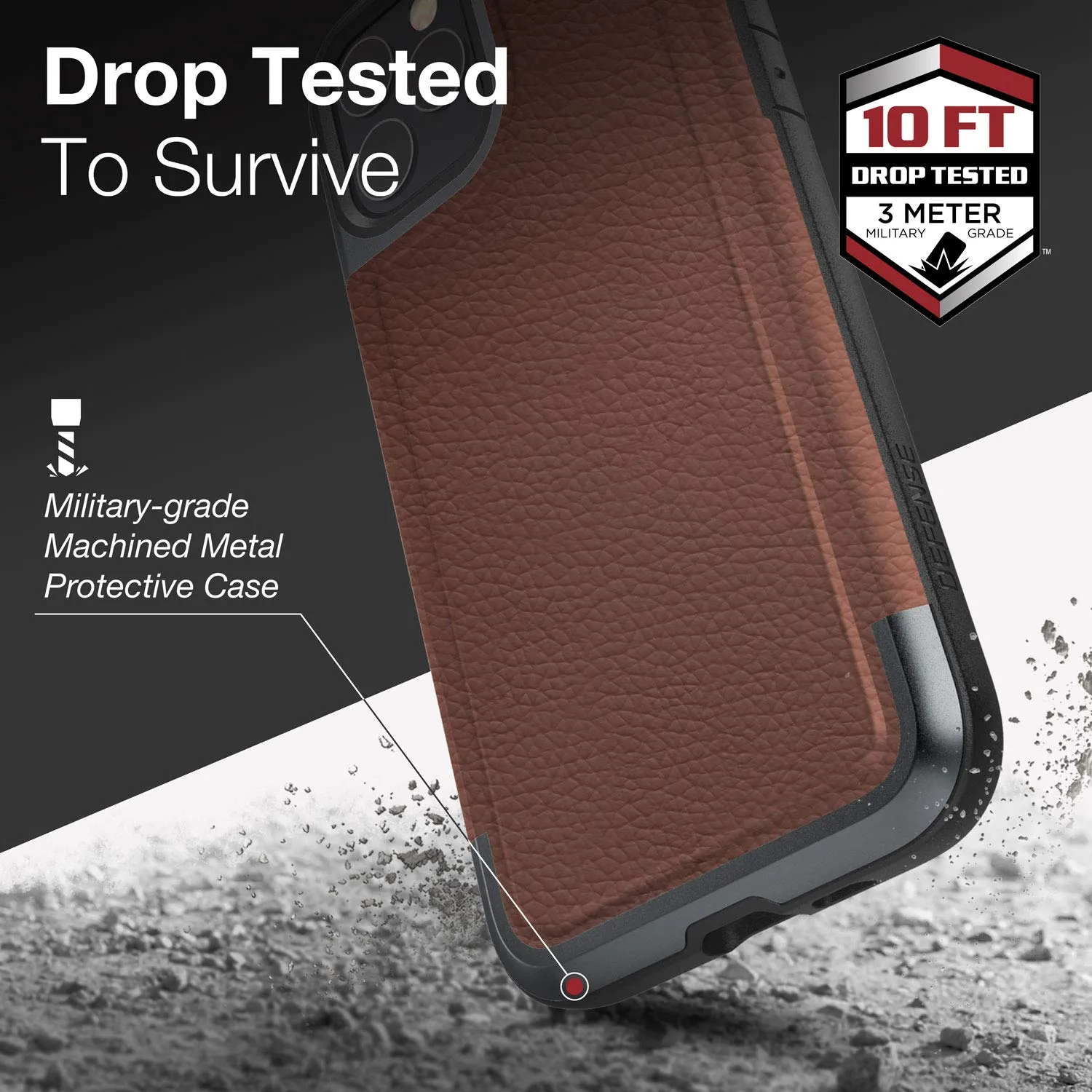 X-Doria Defense Prime Military Grade Drop Tested Anodized Aluminum Luxurious Leather Case Cover