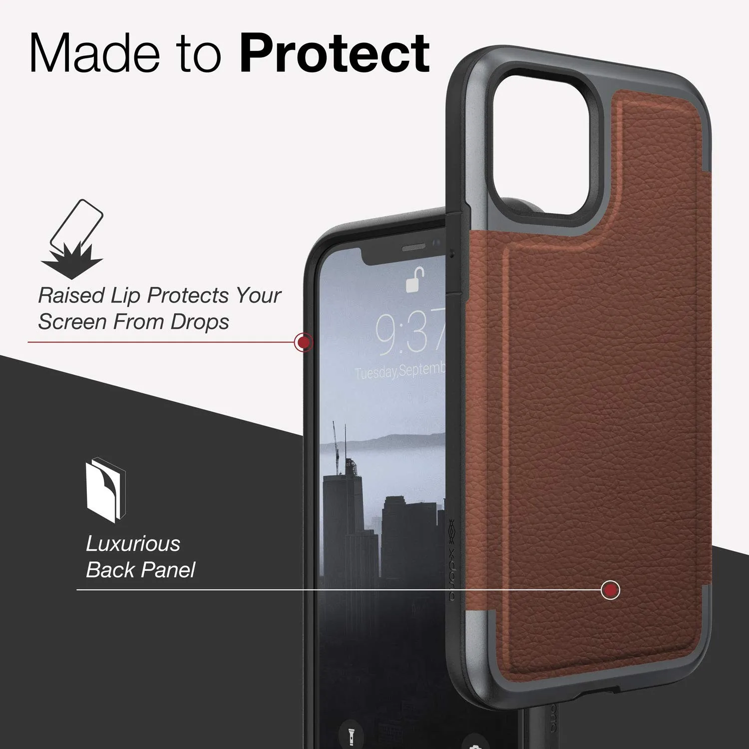 X-Doria Defense Prime Military Grade Drop Tested Anodized Aluminum Luxurious Leather Case Cover