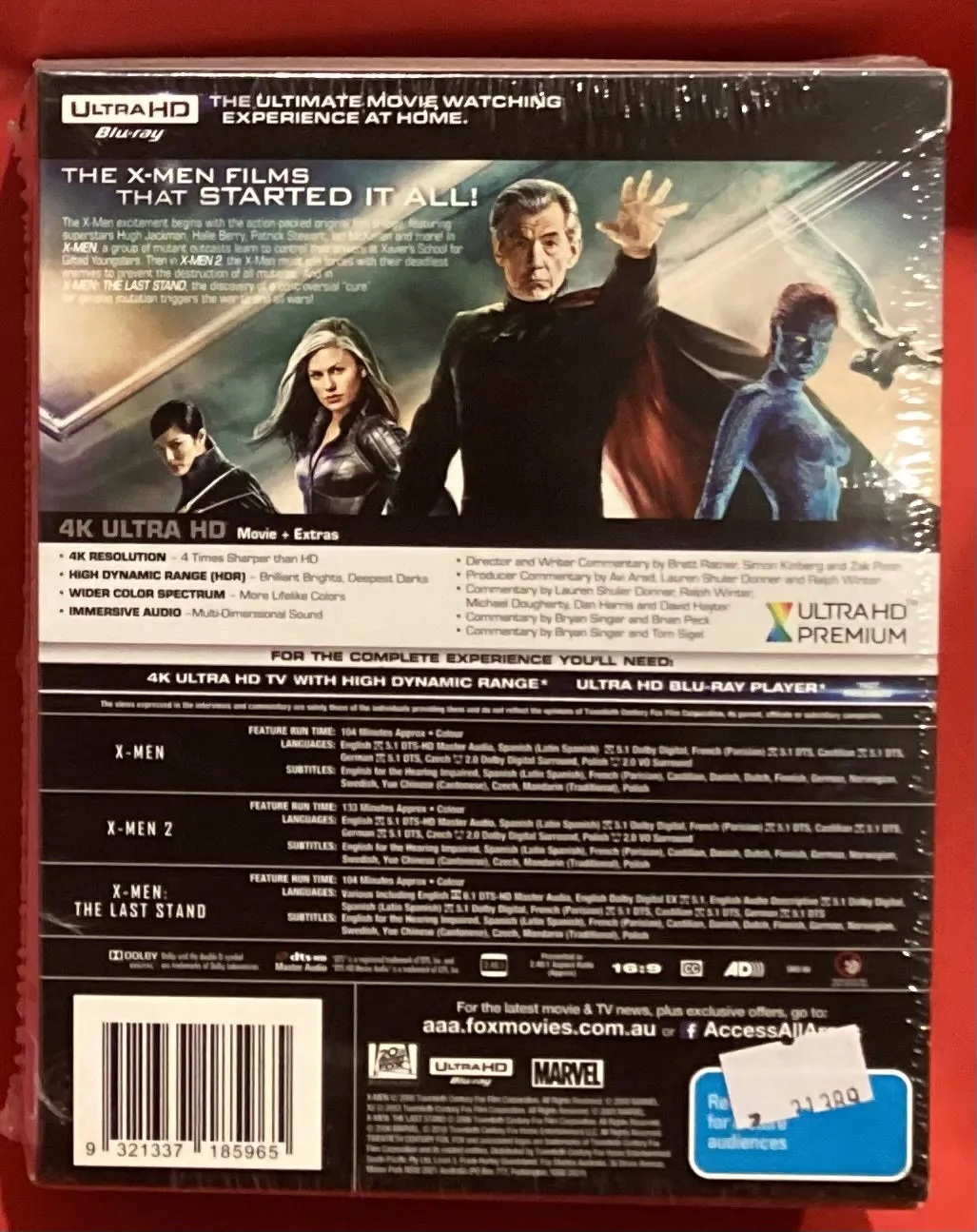X-MEN 3 -FILM COLLECTION - 4K ULTRA HD - X-MEN   X-MEN 2   LAST STAND - SEALED