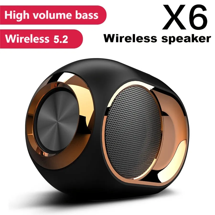 X6 Wireless 5.2 Speaker - Powerful High Volume Bass - Portable for Outdoor Activities and Camping - FM Radio - Compatible with Phones, Tablets, Laptops
