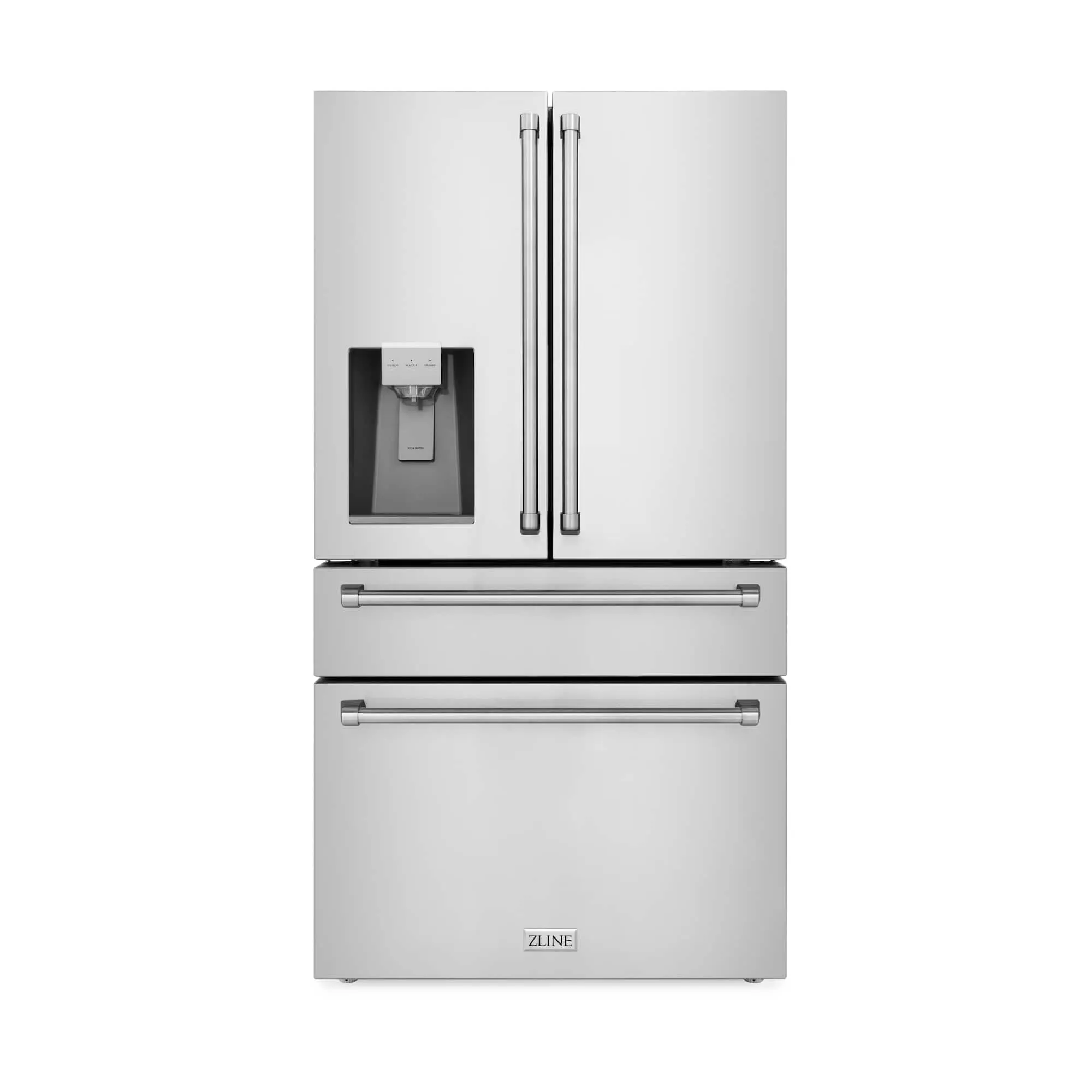 ZLINE 5-Piece Appliance Package - 30-Inch Rangetop, Refrigerator with Water Dispenser, 30-Inch Electric Wall Oven, 3-Rack Dishwasher, and Convertible Wall Mount Hood in Stainless Steel (5KPRW-RTRH30-AWSDWV)