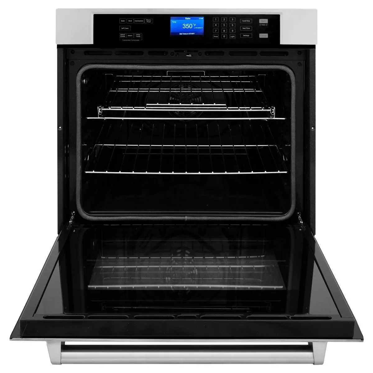 ZLINE 5-Piece Appliance Package - 30-Inch Rangetop, Refrigerator with Water Dispenser, 30-Inch Electric Wall Oven, 3-Rack Dishwasher, and Convertible Wall Mount Hood in Stainless Steel (5KPRW-RTRH30-AWSDWV)