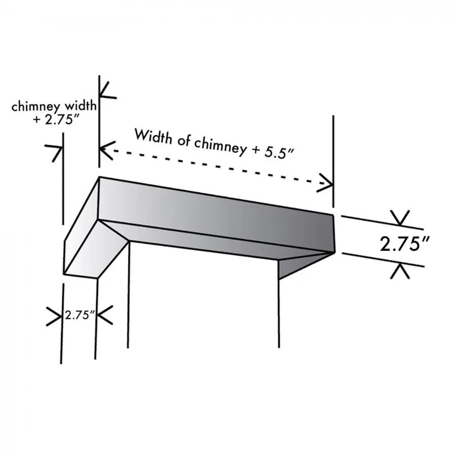 ZLINE Vented Crown Molding Profile 6 For Wall Mount Range Hood (CM6V-300U)