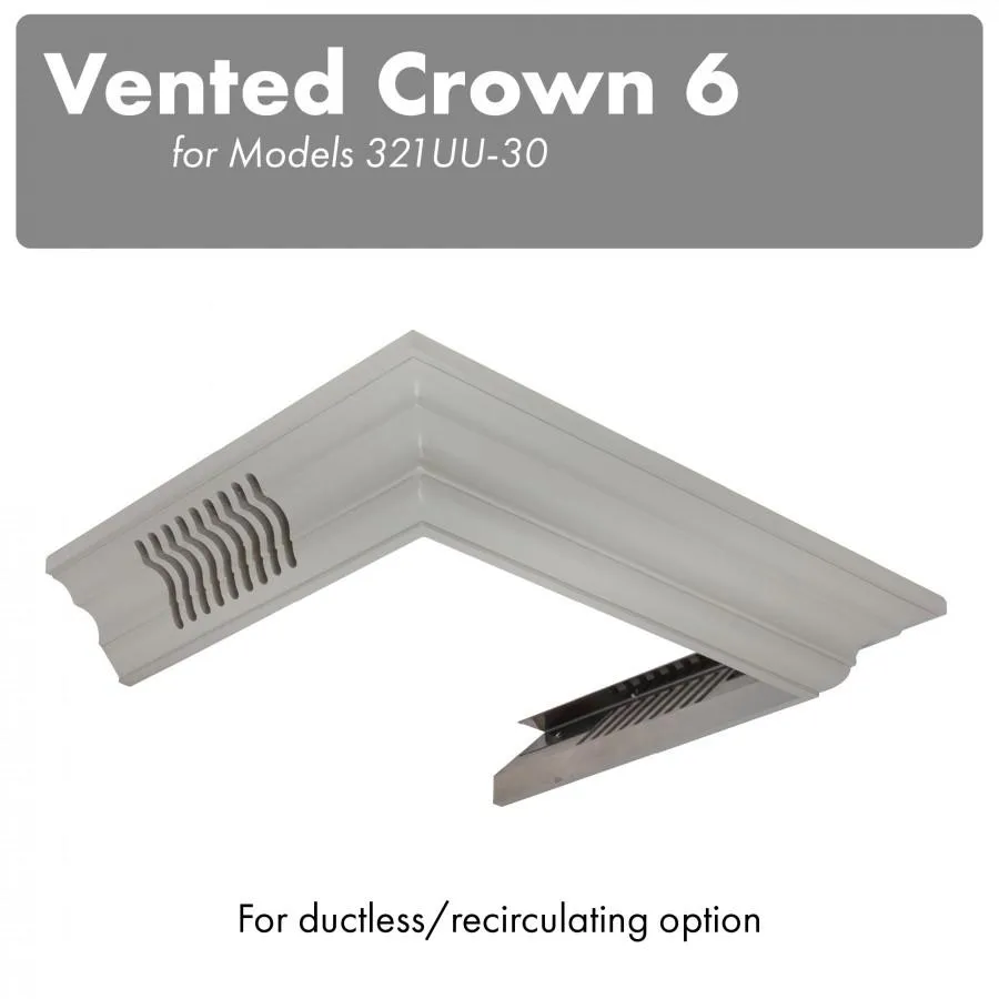 ZLINE Vented Crown Molding Profile 6 For Wall Mount Range Hood (CM6V-300U)